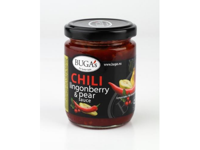 Aitriųjų paprikų - bruknių, kriaušių padažas BUGA's, 170 g