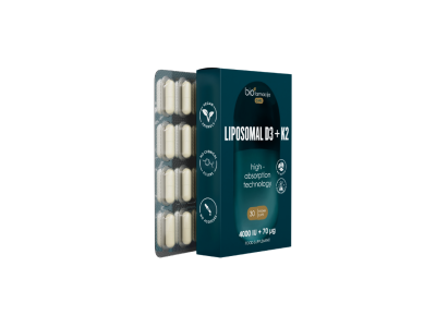Maisto papildas imunitetui BIOFARMACIJA LIPOSOMAL D3+K2 4000 IU + 70 µg, 30 kaps.