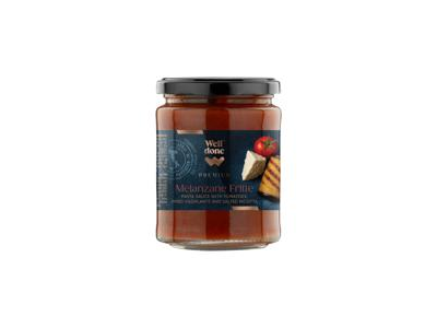 Makaronų padažas su pomidorais, keptais baklažanais ir sūdyta rikota WELL DONE PREMIUM, 300 g