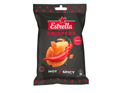Kepinti žemės riešutai ESTRELLA, aitriųjų paprikų skonio, su traškia luobele, 140 g