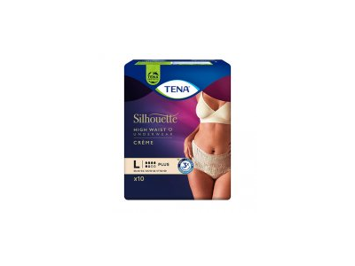 Kreminės spalvos kelnaitės šlapimo nelaikymui TENA SILHOUETTE CREME PLUS, L, 10 vnt.