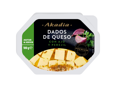 Sūris su petraž. ir česn. AKADIA, 45 %, 100 g