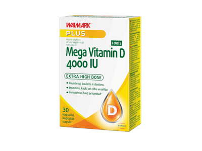 WALMARK MEGA VITAMIN D 4000 IU FORTE kapsulės N30