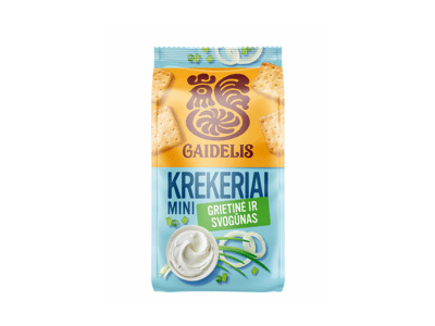Krekeriai GAIDELIS MINI grietinės ir svogūnų skonio, 72 g