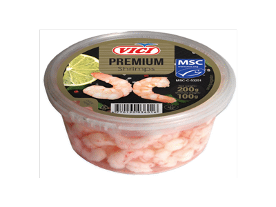 Šiaurinės dryžakojės krevetės sūryme su saldikliu, 200 g