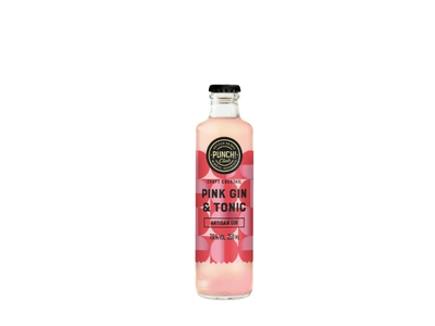 Alkoholinis kokteilis PUNCH CLUB, Pink Gin & Tonic 7%, 250 ml