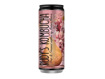 Gaivusis arbatos gėrimas RUDY'S Kombucha, kriaušių ir gauromečių skonio, 0,33 l, skardinė