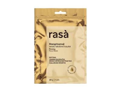 RASA AGE CONTROL Stangrinamoji lakštinė veido kaukė 23 g