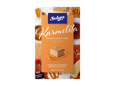 Vaflinis tortas SELGA KARMELITA, 350 g