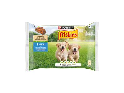 Šunų ėdalas FRISKIES JUNIOR su vištiena ir morkomis, 340 g