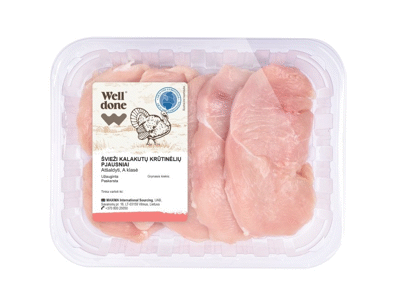 NAUJA! Švieži kalakutų krūtinėlių pjausniai WELL DONE, 400 g