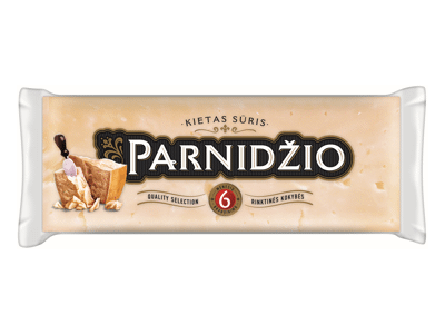 Kietasis fermentinis PARNIDŽIO sūris, brandintas 6 mėn., 40 % rieb. s. m., 200 g