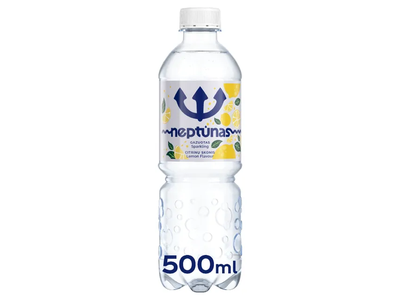Gazuotas stalo vanduo NEPTŪNAS LEMON, 500 ml