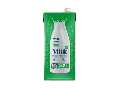 UAT pienas WELL DONE, 2,5 % rieb., 1 l