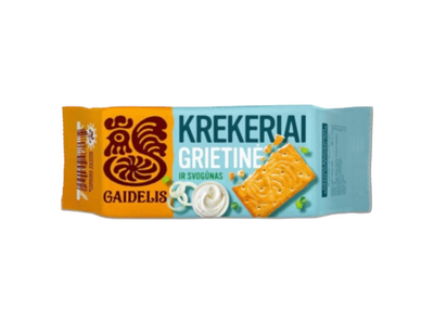 Krekeriai GAIDELIS, grietinės ir svogūnų skonio, 72 g