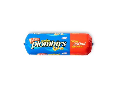 Vaniliniai valgomieji ledai KLASIKA, 800+200ml