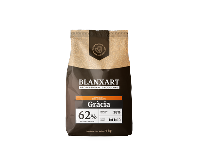 Juodas šokoladas BLANXART, Gracia 62 %, 1 kg