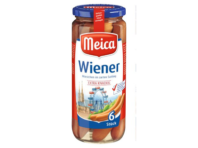 Virtos dešrelės MEICA Kleine Wiener, stiklainyje, I r., 375g/150g