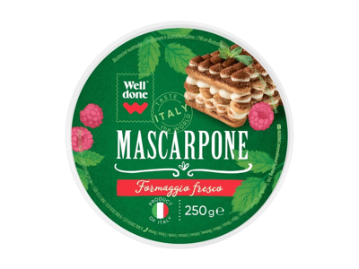 Maskarponės sūris WELL DONE, 80 % rieb. s. m., 250 g