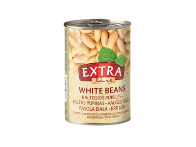 Konservuotos baltosios pupelės EXTRA LINE, 400 g