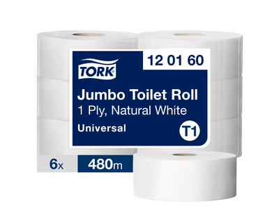 Tualetinis popierius TORK T1 Universal Jumbo, 1 sl., pilkos sp., 480 m, 120160