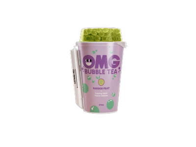 Arbatos gėrimas OMG Bubble Tea su obuolių burbuliukais, pasiflorų sk., 270 ml
