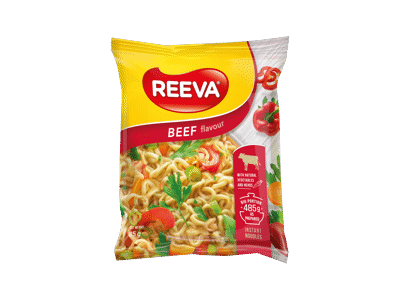 Greitai paruošiami makaronai REEVA, jautienos skonio, 85 g, 85 g