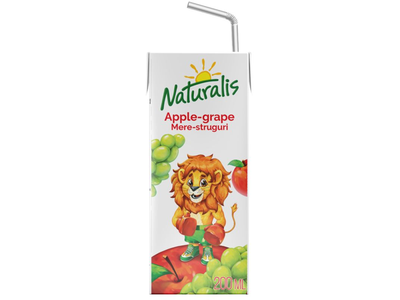 Naturalis Obuolių ir vynuogių nektaras 0,2 L
