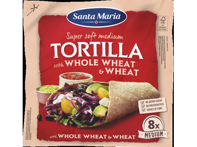 Tortilijos SANTA MARIA, su visų grūdo dalių miltais 8" (8 vnt.) 320g