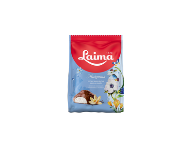Vanilinė suflė LAIMA Maigums, glaistyta šokoladu, 175g