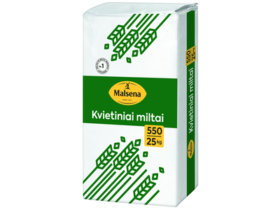 Kvietiniai miltai MALSENA, 550D, (25) kg