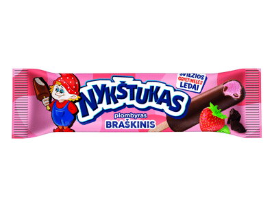 Glaistytas braškinis plombyras NYKŠTUKAS, 58 g