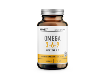 Kapsulės ICONFIT OMEGA 3-6-9, 90vnt.
