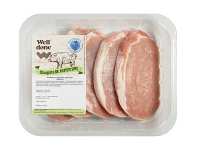 Kiaulienos nugarinės pjausniai WELL DONE, užauginta be antibiotikų, 360 g