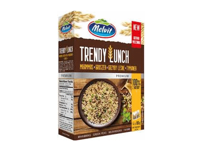 Perlinis kuskusas su žal. žirn., gryb., gvazd. TRENDY LUNCH, 400 g