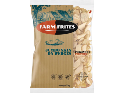 Šaldytos stambios bulvių skiltelės FARM FRITES, su odele, 2kg