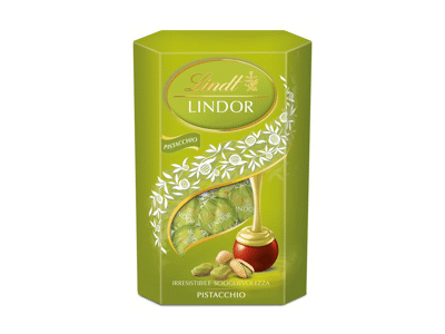 Šokoladiniai rutuliukai LINDT LINDOR su pistacijų įdaru, 200 g