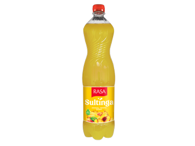 Negazuotas gaivusis gėrimas RASA Sultinga ananasų ir persikų skonio su sultimis, 1,5 l