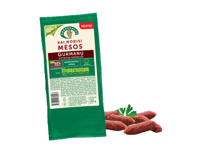 Vytintos KAI NORISI MĖSOS GURMANŲ dešrelės, a. r., 150 g