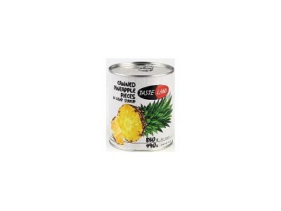 Konservuoti ananasų gabaliukai TASTE LAND, 850 g / 490 g