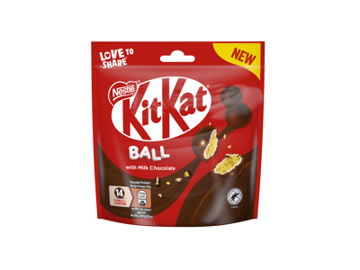 Traškūs rutuliukai KIT KAT padengti pieniniu šokoladu, 140 g
