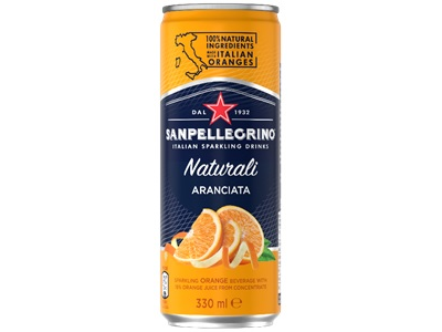 Gaivusis gazuotas gėrimas SAN PELLEGRINO Aranciata, 0.33l, skardinė, D