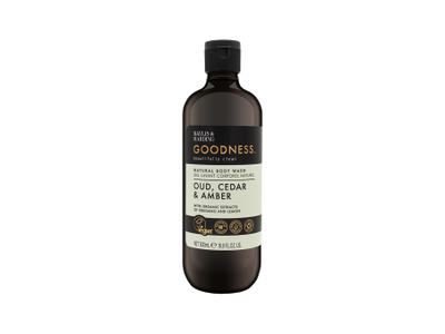 BAYLIS & HARDING kūno prausiklis GOODNESS OUD CEDAR & AMBER, 500 ml