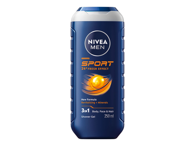 Vyriškas kūno ir plaukų prausiklis NIVEA MEN SPORT, 250 ml