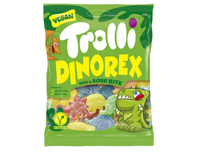 Rūgštūs guminukai TROLLI DINO REX, 100 g