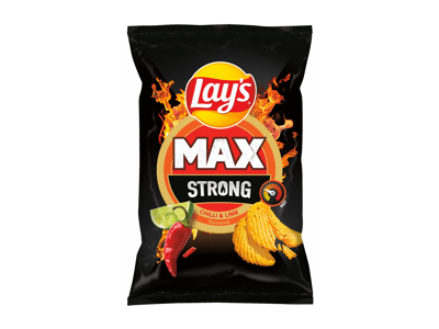 Bulvių traškučiai LAY'S MAXX STRONG,aitr.papr.,žal.citr. sk., 120 g
