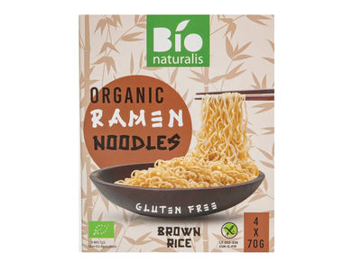 Ekologiškas rudųjų ryžių ramenas BIONATURALIS, 70 g