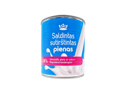 Saldintas sutirštintas pienas, 8%, 385 g