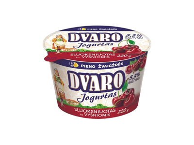 Dvaro Sluoksniuotas jogurtas su vyšniomis 2.8%, 220 g