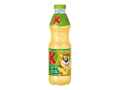 Nektaras, KUBUŠ, bananų, obuolių, persikų, morkų skonio, 0,85l, PET
